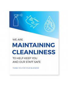 Maintaining Cleanliness Poster 11" x 17" Blue Pack of 6 